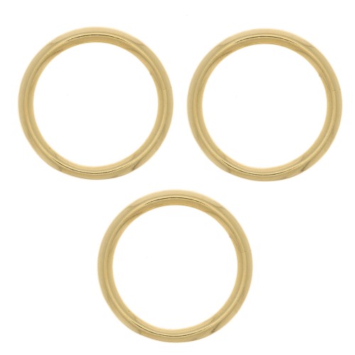 15mm Mounting and weaving ring round for jewellery creation - Fine Gold plated x1