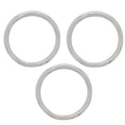 15mm Mounting and weaving ring round for jewellery creation - Rhodium Tone x1