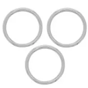 15mm Mounting and weaving ring round for jewellery creation - Rhodium Tone x1