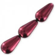 Pearly pears 10x6mm burgundy x25|raw }}