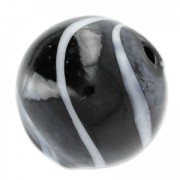 Round blown vessels 20mm Black streaked White x1|raw }}