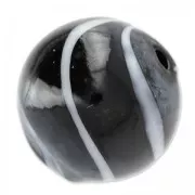 Round blown vessels 20mm Black streaked White x1