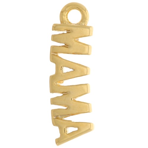 12x3.5mm Mama Charm - Gold Tone x1