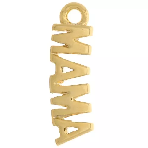 12x3.5mm Mama Charm - Gold Tone x1