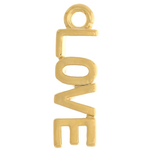 11.5x3.5mm Love Charm - Gold Tone x1