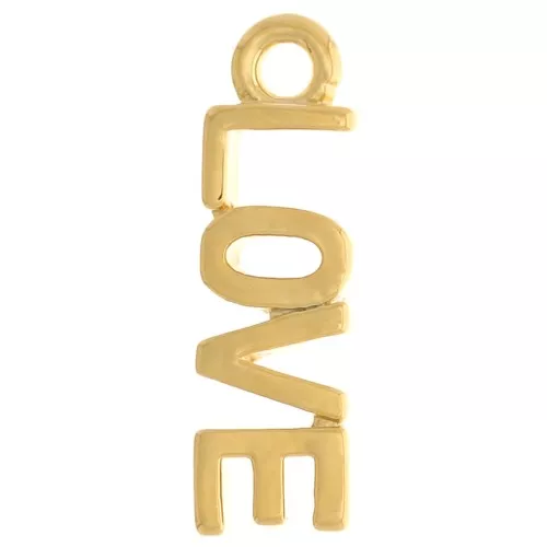 11.5x3.5mm Love Charm - Gold Tone x1