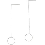 67mm Cable mesh earrings with hoop - Fine silver plating x2|raw }}