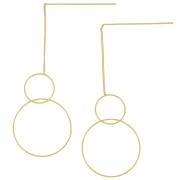 83mm Curb Chain Earrings - double hoop - Fine gold plated x2