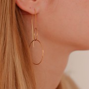 83mm Curb Chain Earrings - double hoop - Fine gold plated x2