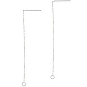 58mm Cable mesh earrings with open hoop - Fine Silver plating x2|raw }}