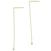 57mm Forçat mesh earrings with small ball - Fine Gold Plated x2|raw }}