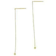 57mm Forçat mesh earrings with small ball - Fine Gold Plated x2