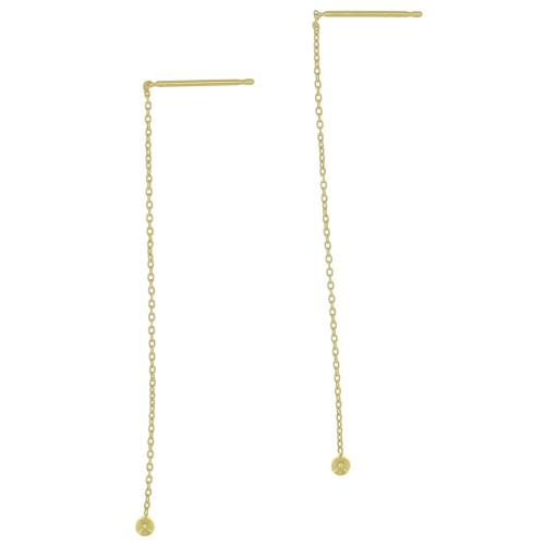 57mm Forçat mesh earrings with small ball - Fine Gold Plated x2