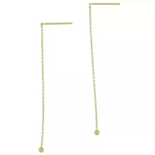 57mm Forçat mesh earrings with small ball - Fine Gold Plated x2