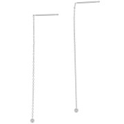 57mm Forçat mesh earrings with small ball - Fine Silver plating x2|raw }}