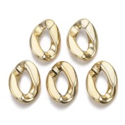 28x20mm Oval Twisted Plastic Link - Gold x1