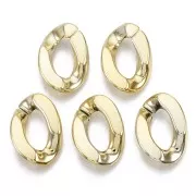 28x20mm Oval Twisted Plastic Link - Gold x1