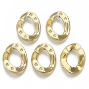 26x21mm Oval Twisted Acrylic Link for 1.8mm 1088 Cabochon - Gold Tone x1