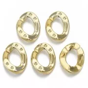 26x21mm Oval Twisted Acrylic Link for 1.8mm 1088 Cabochon - Gold Tone x1