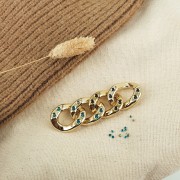 26x21mm Oval Twisted Acrylic Link for 1.8mm 1088 Cabochon - Gold Tone x1