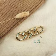 26x21mm Oval Twisted Acrylic Link for 1.8mm 1088 Cabochon - Gold Tone x1