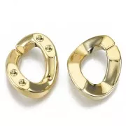 26x21mm Oval Twisted Acrylic Link for 1.8mm 1088 Cabochon - Gold Tone x1