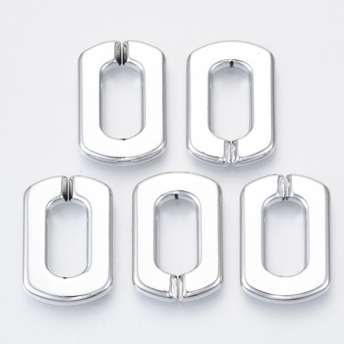 30.5x20.5mm Acrylic Rectangle Link - Silver x1