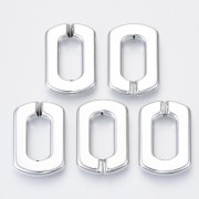 30.5x20.5mm Acrylic Rectangle Link - Silver x1