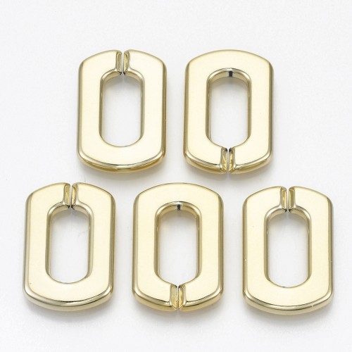 30.5x20.5mm Acrylic Rectangle Link - Gold Tone x1