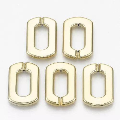 30.5x20.5mm Acrylic Rectangle Link - Gold Tone x1