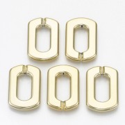 30.5x20.5mm Acrylic Rectangle Link - Gold Tone x1