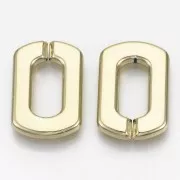 30.5x20.5mm Acrylic Rectangle Link - Gold Tone x1
