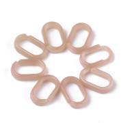 18.5x11.5mm Oval Acrylic Link - Marbled Old Pink - White x1|raw }}