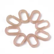 18.5x11.5mm Oval Acrylic Link - Marbled Old Pink - White x1