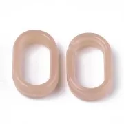 18.5x11.5mm Oval Acrylic Link - Marbled Old Pink - White x1