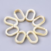 18.5x11.5mm Oval Acrylic Link - Marbled Beige - Brown x1|raw }}