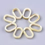 18.5x11.5mm Oval Acrylic Link - Marbled Beige - Brown x1