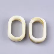 18.5x11.5mm Oval Acrylic Link - Marbled Beige - Brown x1