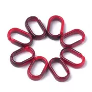 18.5x11.5mm Oval Acrylic Link - Marbled Red - Black x1