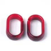 18.5x11.5mm Oval Acrylic Link - Marbled Red - Black x1