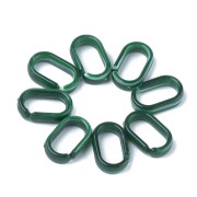 18.5x11.5mm Oval Acrylic Link - Marbled Dark Green - White x1