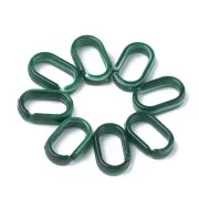 18.5x11.5mm Oval Acrylic Link - Marbled Dark Green - White x1