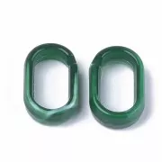 18.5x11.5mm Oval Acrylic Link - Marbled Dark Green - White x1