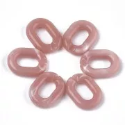 24x18mm Oval Acrylic Link - Marbled Antique Pink - White x1