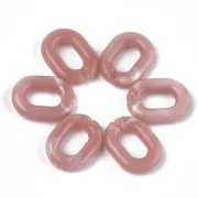 24x18mm Oval Acrylic Link - Marbled Antique Pink - White x1