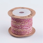 1.5mm Flat braided cotton cord - Plum - Fuchsia - Yellow - Light pink x1m|raw }}