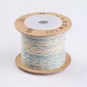 1.5mm Flat braided cotton cord - Ochre - Light blue - White x1m