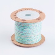 1.5mm Flat braided cotton cord - Light blue - Lilac - Light green x1m|raw }}
