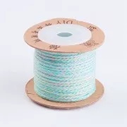 1.5mm Flat braided cotton cord - Light blue - Lilac - Light green x1m