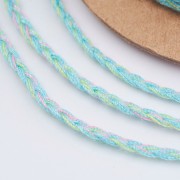 1.5mm Flat braided cotton cord - Light blue - Lilac - Light green x1m